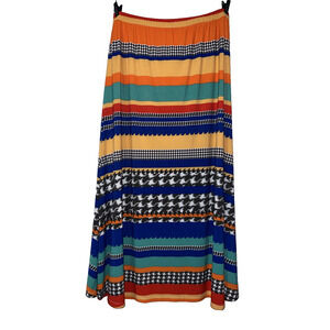 New Curvy Girl Skirt Size 3X Colorful A-line Lined Coastal Beachy Western Maxi